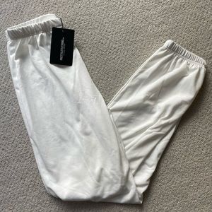 Pretty Little Thing White Joggers